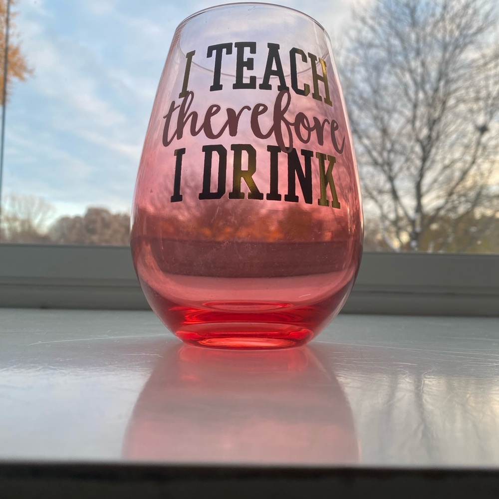 Chic Pink Stemless Wine Glass